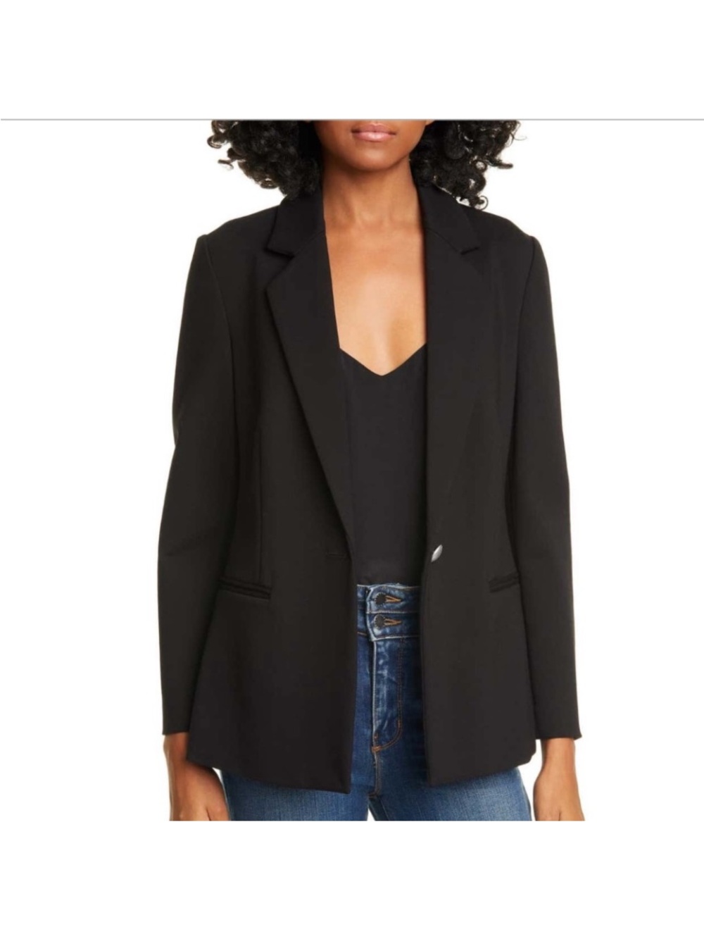 L'AGENCE Black Single-Button Tailored Blazer